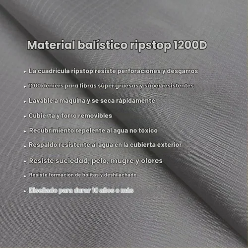 Vista 5 de K9 Ballistics Cama Ortopédica para Jaula Tough Ripstop - Almohadilla Duradera para Perrera con Funda Lavable para Cachorros y Perros Medianos, 35 x