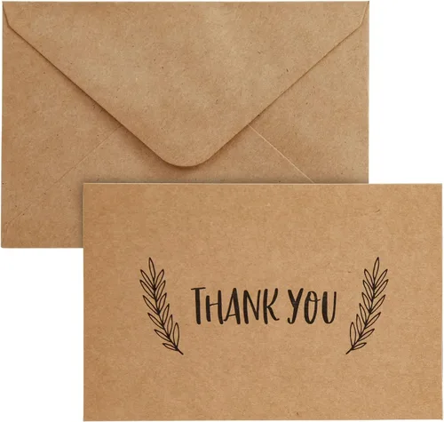 Vista 5 de Tarjetas de felicitación en papel Kraft marrón, THANK YOU