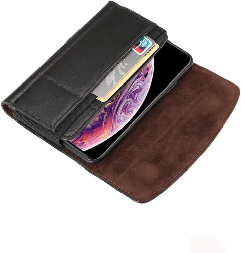 Vista 5 de Funda de piel sintética con clip para cinturón para Samsung Galaxy S24 Ultra S23 Ultra S22 Ultra A16 A14 A13 A05 A04e A03s/Google Pixel 8 Pro 7 Pro