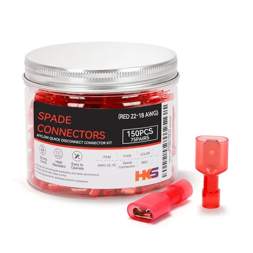 Vista 14 de HKS 150 Piezas Conectores de Desconexión Rápida de Espada Hembra de Nylon - Azul 16-14 AWG Kit de Conectores de Cable Eléctrico - Cobre Estañado