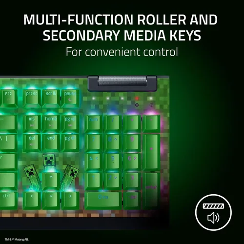 Vista 5 de Razer BlackWidow V4 X Minecraft Edition - Teclado mecánico para juegos - Chroma RGB