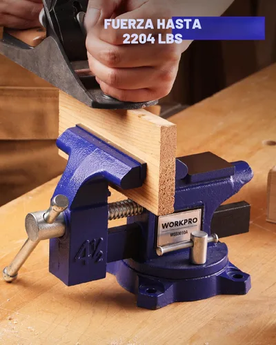 Vista 3 de WORKPRO Tornillo de banco, tornillo de 4-1/2" para banco de trabajo, tornillo de combinación de utilidad para tubería y hogar, tornillo de banco