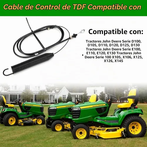 Vista 3 de GY22387 Cable de control de toma de fuerza para cortacésped John Deere, cable de compromiso compatible con John Deere 107S D100 D105 D110 D120 D125