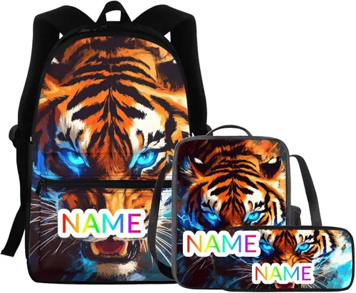 Vista 93 de FOR U DESIGNS Fuego baloncesto impreso niños escuela mochilas viaje mochila libro bolsa