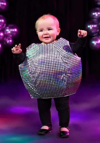 Vista 2 de Disfraz de bola de discoteca infantil, Plateado