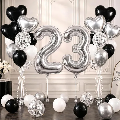 Vista 69 de TONIFUL Globo de aluminio negro de 40 pulgadas con el número 0, decoraciones de cumpleaños negro (Bk-black)
