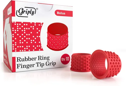 Vista 12 de Griply Dedales de Goma para Dedos Agarres de Mano Protector de Punta de Dedo de Goma Almohadillas para Dedos (Extra Pequeño)
