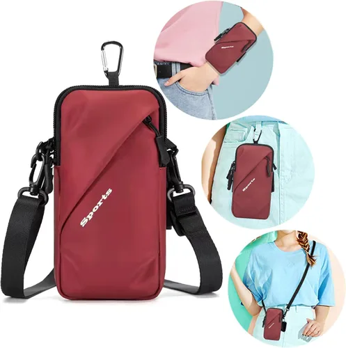 Vista 11 de Prime Comfort Soporte para Teléfono con Banda para el Brazo, Pequeña Bolsa Cruzada de Hombro Tipo Funda con Bandas para el Brazo, Compatible