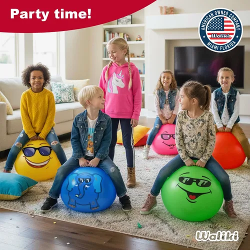 Vista 7 de WALIKI Bola de Saltar Juguetes para Niños y Niñas de 3, 4, 5 y 6 Años Bola de Salto Terapéutica Verde de 18" para Niños Juguetes al Aire Libre