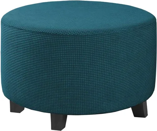 Vista 15 de Fundas elásticas para otomanas, fundas otomanas redondas, fundas extraíbles para reposapiés, fundas protectoras otomanas de almacenamiento para sala