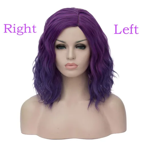 Vista 3 de Mildiso M004PR - Peluca de Mardi Gras para mujer, peluca corta de cabello ondulado y rizado con gorra de peluca