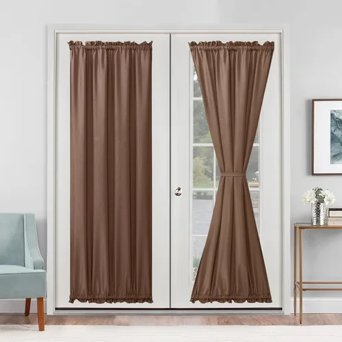 Vista 52 de Cortinas para puerta francesa, color aguamarina, 24 pulgadas de ancho x 40 pulgadas de largo, 1 panel Bolsillo para barra, semitransparente