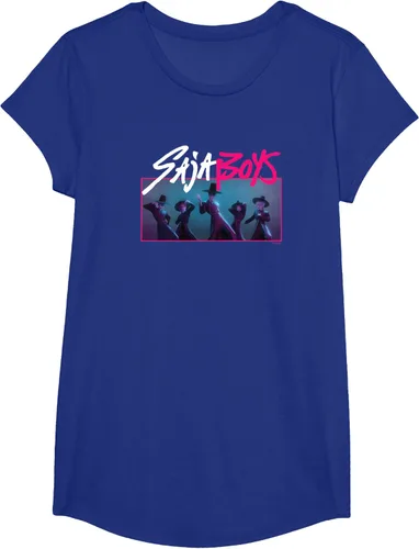 Vista 22 de Camiseta Oficial de KPop Demon Hunters Saja para Niños Negro
