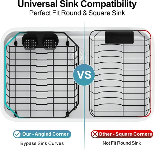 Vista 5 de GSlife Escurridor de platos pequeño en el fregadero, escurridor de platos compacto para fregadero de cocina y apartamento, resistente a