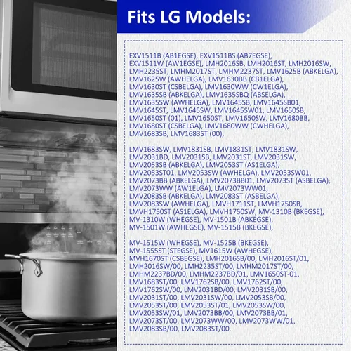 Vista 2 de HASMX Repuesto de filtro de grasa de microondas para modelos LG LMH2016SB LMH2235ST LMV1635SB LMV1635SW LMV2083SB LMV1831SB LMV1831ST Filtro
