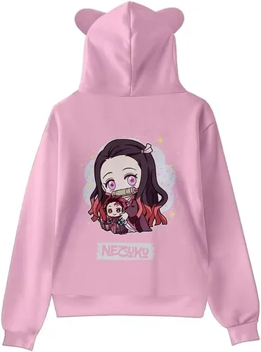 Vista 2 de SodaMeow Sudadera con capucha de anime para hombres y mujeres, unisex, llavero gratis