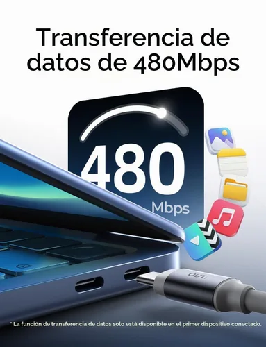 Vista 8 de LISEN Divisor USB C 1 en 2 de carga de salida, 140 W Max Dual USB C a USB C