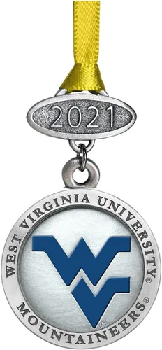 Vista 52 de Adorno de Alabama sin fecha Adorno de árbol de Navidad esculpido a mano Incrustación de metal de peltre Alma Mater intrincadamente elaborada