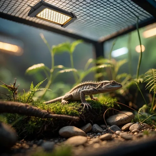 Vista 6 de Lámpara LED regulable UVB para reptiles, 8000 horas de duración UVB para una vida útil mucho más larga, ciclos ajustables de 4/8/12 horas, adecuada