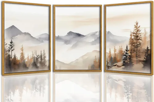 Vista 16 de TBKHUDBI Lienzo de flores bohemias para pared, impresiones florales abstractas, juego de 3 pósteres minimalistas de pintura botánica, mercado