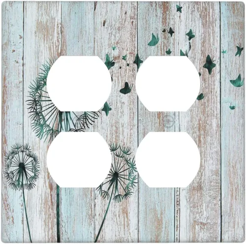 Vista 128 de William Morris Floral Boho Azul Medianoche Azul Bohemio Flor 1 Banda Dúplex Cubierta de Salida Decorativa Receptáculo Único Interruptor Eléctrico