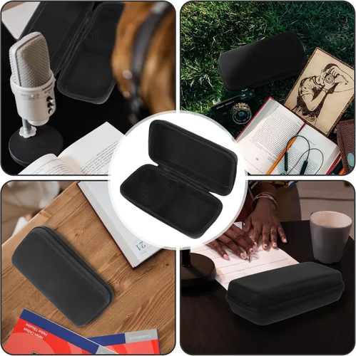 Vista 2 de EXCEART Caja de almacenamiento de micrófono, portátil, impermeable, funda rígida de Eva a prueba de golpes, funda protectora de transporte