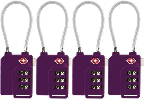 Vista 8 de TSA Lock - Candado de seguridad con combinación de 3 dígitos para maleta, bolsa de equipaje, candado con bloqueo de código (negro, paquete de 4)