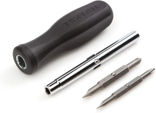 Vista 2 de TEKTON Destornillador multi-punta Phillips/ranurada 6-en-1 (#1 x 3/16 pulgadas, #2 x 1/4 pulgadas, Negro) DMS14001