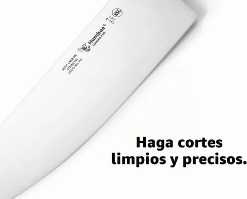 Vista 3 de Cuisine Pro - Cuchillo de chef de 10 pulgadas - Hoja de espiga completa de acero inoxidable para uso profesional y personal - Mango ergonómico