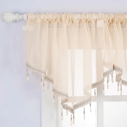 Vista 7 de Molaxhome Cortina festoneada cortina festoneada cortina transparente panel Beige