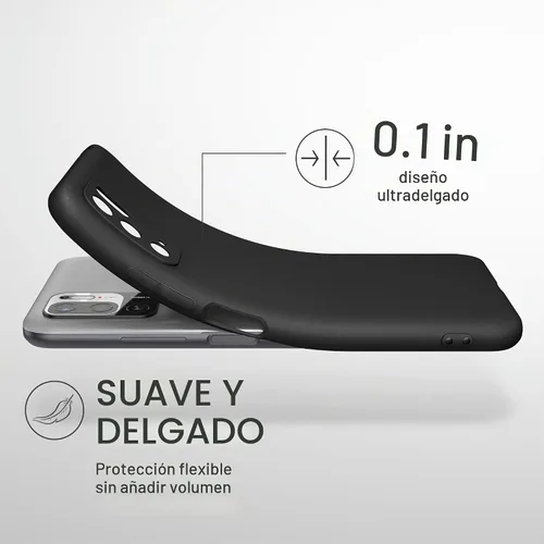 Vista 2 de kwmobile Funda compatible con Xiaomi Redmi Note 10 5G - Funda protectora de silicona TPU suave y delgada - Negro mate