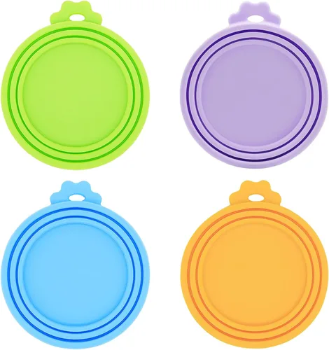 Vista 9 de Cubiertas para latas de alimentos, paquete de 3 tapas de silicona para alimentos y 1 cuchara para latas, se adapta a la mayoría de alimentos