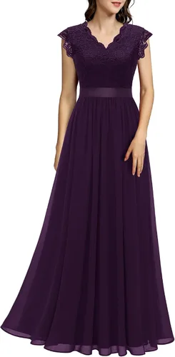 Vista 129 de Dressystar - Vestido de dama de honor, sin mangas, con cuello en V, para fiesta de boda