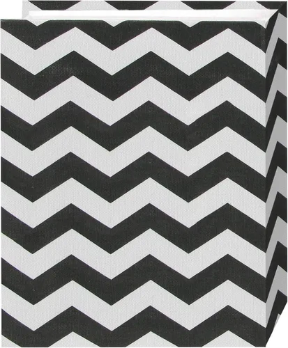 Vista 2 de Pioneer Photo Albums CHEV-100 Álbum de fotos con marco de tela Chevron con 100 bolsillos, 4 x 6, color negro y blanco