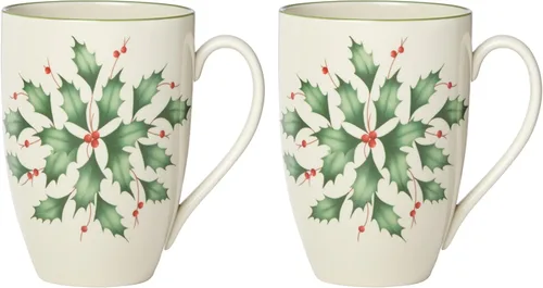 Vista 7 de Lenox 853763 Juego de 4 tazas apilables de vacaciones, Vajilla de Navidad, para recibir invitados