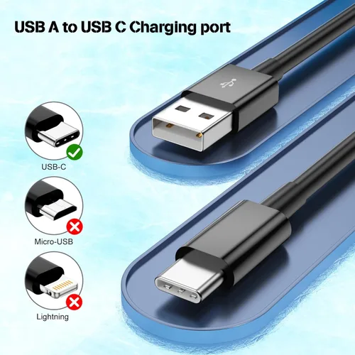 Vista 5 de Cargador de teléfono portátil USB A a C, cable de carga rápida compatible con iPhone 17 Pro Max 15 Plus 17 Air/iPad Pro 13 Air/Samsung Galaxy S25