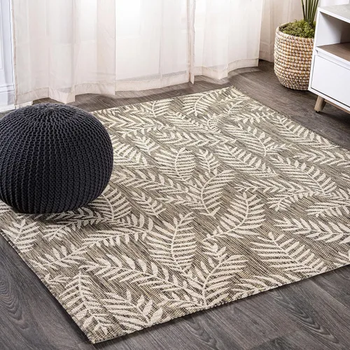 Vista 34 de Eyely BMS119A-28 Santa Monica Nevis Palm Frond - Alfombra costera para interiores y exteriores, casual, campo, floral, dormitorio, cocina, patio