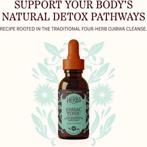 Vista 3 de Herbs Etc. Essiac Tonic Classic - Extracto líquido – Fórmula de hierbas Ojibwa para una limpieza de todo el cuerpo – Apoya las vías