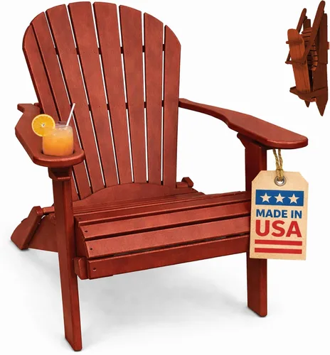 Vista 11 de POLY LUMBER – Silla plegable Adirondack con asiento enrollado Heavy Duty EVERLASTING Lifetime PolyTuf HDPE - HECHO EN EE. UU. - AMISH CRAFTED., Azul