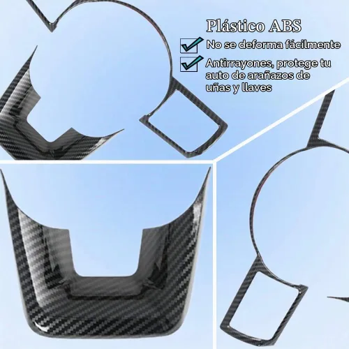 Vista 6 de XITER 2 piezas ABS estilo fibra de carbono cubierta de volante marco marco controles panel cubierta para Nissan Rogue 2021 2022 2023 2024 accesorios