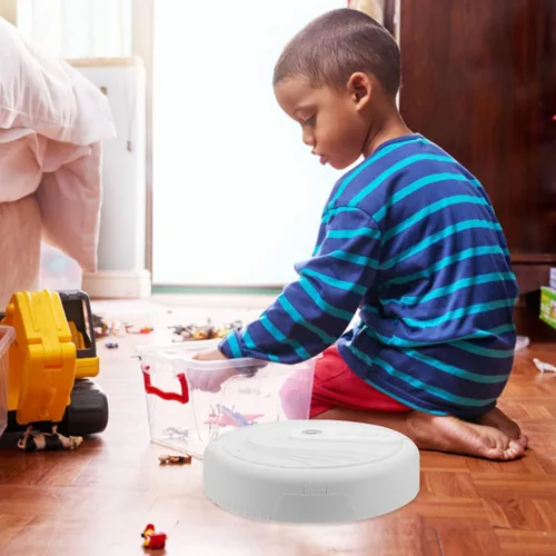Vista 8 de Mini modelo de robot simulado para trapeador de piso, recargable por USB, juguete de barredora de escritorio para decoración de escritorio