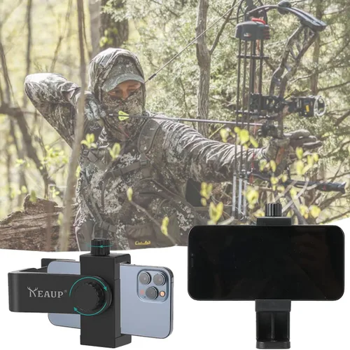 Vista 6 de Soporte universal para teléfono celular, adaptador de arco compuesto para teléfono inteligente de 360 ° para cámara de teléfono inteligente con 2