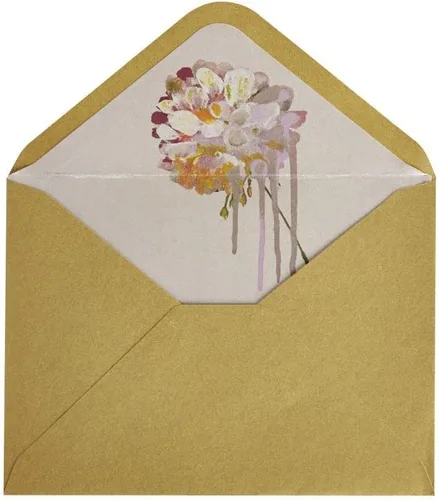 Vista 6 de NIQUEA.D, Tarjeta en blanco de dos flores y colibrí