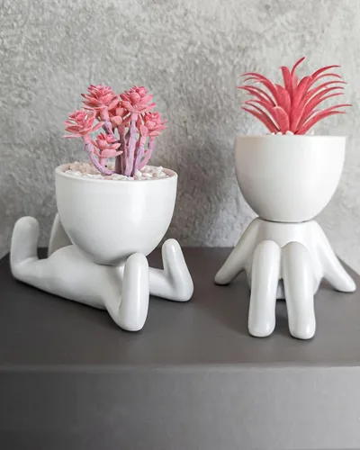 Vista 6 de Pequeña planta falsa decoración de oficina para mujer, decoración de escritorio, bonita decoración de oficina, decoración de plantas de oficina