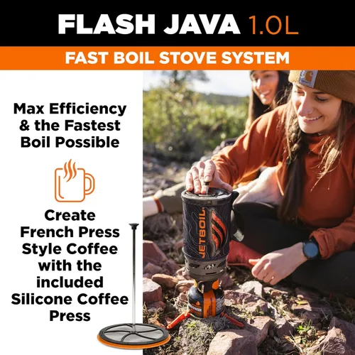 Vista 2 de Jetboil Flash Java - Estufa portátil de hervir rápido y prensa de café para acampar y mochileros, encendido automático de 1 paso, quemador