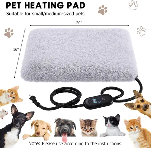Vista 2 de Almohadilla térmica para gatos y perros, cama gruesa y calmante antiansiedad para cachorros, cama antideslizante de piel sintética de felpa