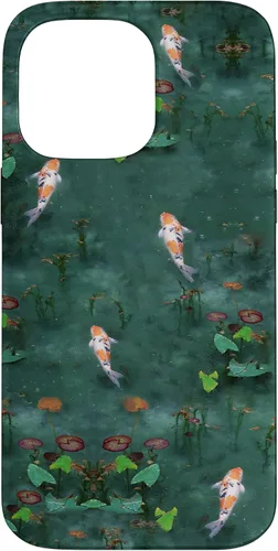 Vista 21 de Emerald Green Majestic Zen Water Garden Japanese Koi Fish Case for iPhone 17
