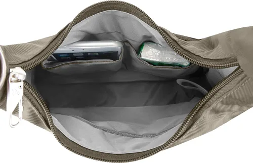 Vista 3 de Travelon Bolsa de mensajero esencial clásica antirrobo, Nuez moscada, Bolsa de mensajero esencial clásica antirrobo