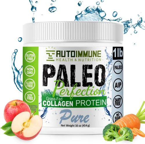 Vista 22 de Autoimmune - Polvo de proteína de colágeno sin estevia, sin OMG, colágeno en polvo para mujeres con fibra de manzana, brócoli y zanahoria, paleo