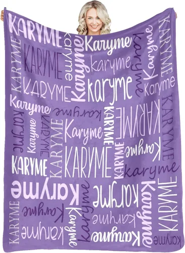 Vista 30 de Mantas personalizadas con nombres, regalos para bebés, niñas y niños, manta personalizada de vellón suave y sherpa con nombre para niños y adultos